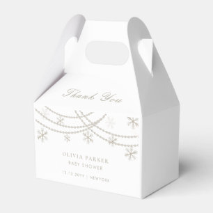 Elegant Snowflakes Winter Baby Shower  Favour Box