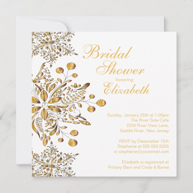 Elegant Snowflakes Winter Bridal Shower Invite (Front)