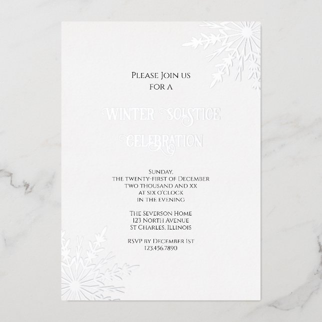 Elegant Snowflakes Winter Solstice Celebration (Front)