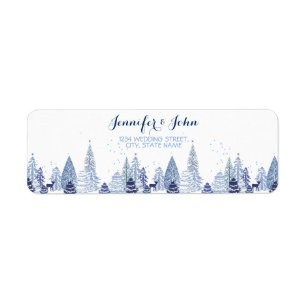 Elegant Snowflakes Winter Wedding Return Address Label