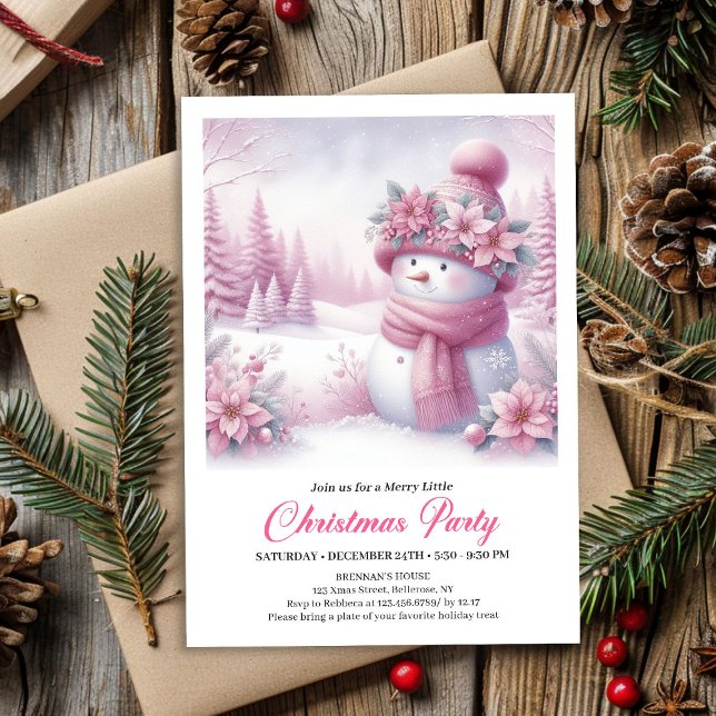 Elegant Snowy Forest Kids Editable Christmas  Invitation (Elegant Snowy Forest Kids Editable Christmas Invitation

)