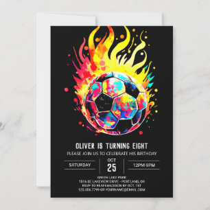Elegant Soccer Children's Online Birthday  Invitation
