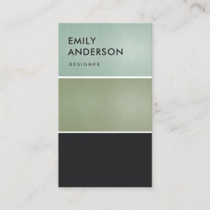 ELEGANT SOFT AQUA BLUE GREEN METALLIC BLACK STRIPS BUSINESS CARD