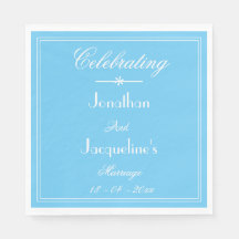 Elegant Soft Aqua Blue Wedding Custom Names Paper
