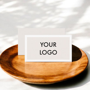 Elegant Soft Beige Logo Minimal Business Card