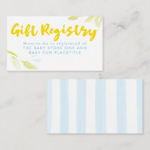 Elegant Soft Blue and Yellow Gift Registry Shower