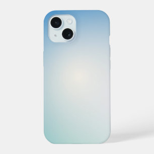  Elegant Soft Blue & White Ombre  iPhone 15 Case