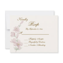 Elegant Soft Blush Floral RSVP Wedding Card