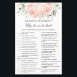 Elegant Soft Blush Floral Wedding Traditions Game<br><div class="desc">Simply press the customise it button to edit texts,  further re-arrange and format the style and placement of the texts.  Matching items available in store!  Answer Key: 1.L 2.P 3.E 4.N 5.B 6.A 7.G 8.M 9.O 10.H 11.D 12.C 13.J 14.K 15.F 16.R 17.I 18.Q (c) The Happy Cat Studio.</div>