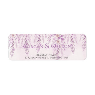 Elegant Soft Blush Lavender Floral Wedding Address Return Address Label