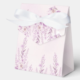 Elegant Soft Blush Lavender Floral Wedding Favour Box
