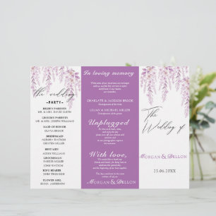 Elegant Soft Blush Lavender Floral Wedding Program