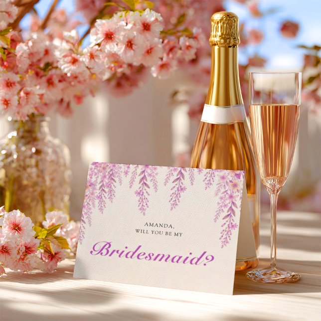 Elegant Soft Blush Lavender Wedding Bridesmaid  Postcard (Creator Uploaded)