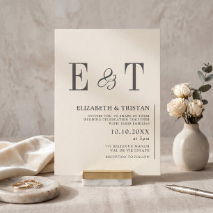Elegant Soft Cream Minimalist Wedding Invitation