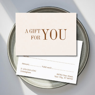 Elegant Soft Cream Warm Espresso Beauty Salon Discount Card