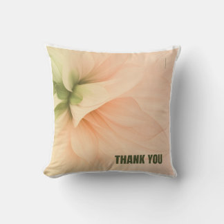 Elegant Soft Floral "Thank You" Throw Pillow