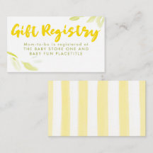 Elegant Soft Green and Yellow Gift Registry Shower