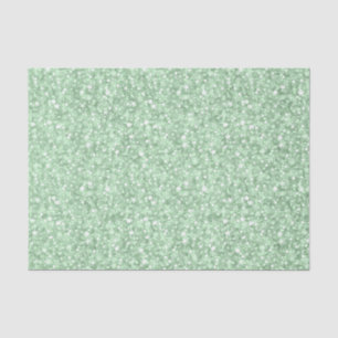 Elegant Soft Green Faux Glitter & Sparkles Tissue Paper