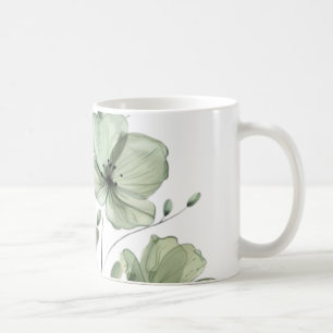 Elegant Soft Green Floral Illustration Coffee Mug