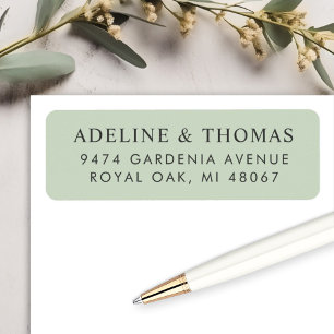 Elegant Soft Green Wedding Return Address Label