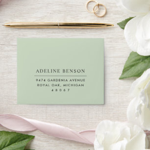 Elegant Soft Green Wedding RSVP Envelope