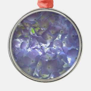 Elegant soft light purple floral purple hydrangeas metal ornament