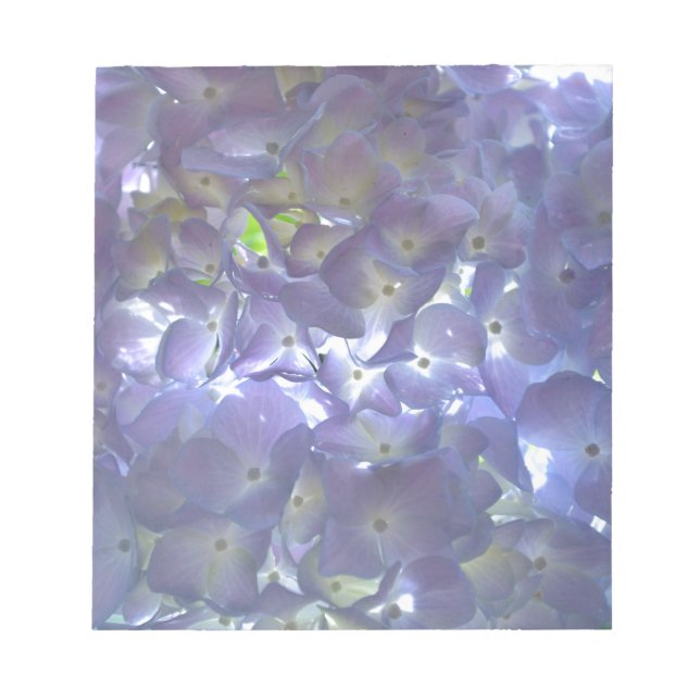 Elegant soft light purple floral purple hydrangeas notepad (Front)