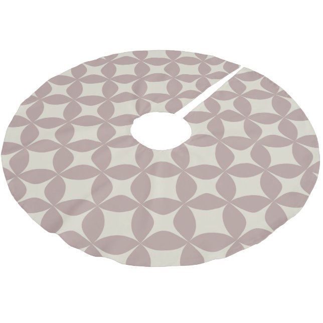 Elegant Soft Mauve Geometric Cosy Understated Chic Brushed Polyester Tree Skirt (Angled)