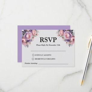 Elegant soft pastel Floral - Customisable RSVP Card