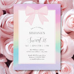 Elegant Soft Pastel Pink Bow Sweet 16 Birthday Invitation<br><div class="desc">Elegant Soft Pastel Pink Bow Sweet 16 Birthday Party Invitation</div>