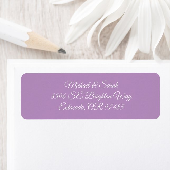 Elegant Soft Pastel Purple Return Address Label (Insitu)