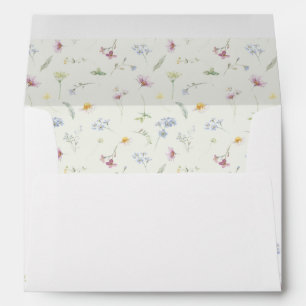 Elegant Soft Pastel Wildflower Botanical Wedding Envelope