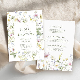 Elegant Soft Pastel Wildflower Botanical Wedding   Invitation