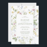 Elegant Soft Pastel Wildflower Botanical Wedding   Invitation<br><div class="desc">Elegant  wedding invitation featuring a beautiful watercolor wildflower frame in soft pastels. Perfect for a romantic,  nature-inspired celebration or garden-themed wedding. For customisation or additional products featuring this design,  please feel free to contact me.</div>