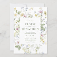Elegant Soft Pastel Wildflower Botanical Wedding