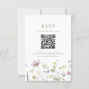 Elegant Soft Pastel Wildflower Botanical Wedding RSVP Card