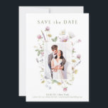 Elegant Soft Pastel Wildflower Botanical Wedding Save The Date<br><div class="desc">Elegant  save the date card featuring a beautiful watercolor wildflower frame in soft pastels. Perfect for a romantic,  nature-inspired celebration or garden-themed wedding. For customisation or additional products featuring this design,  please feel free to contact me.</div>
