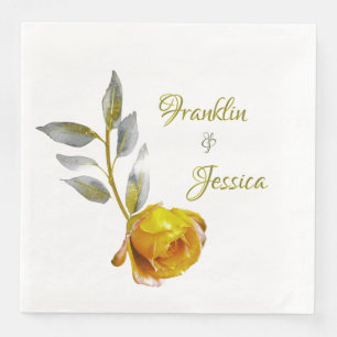 Elegant soft peace rose green & gold oval Wedding Napkin