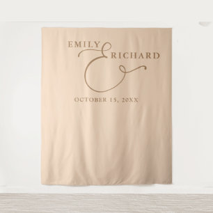 Elegant Soft Peach Wedding Photo Backdrop Tapestry