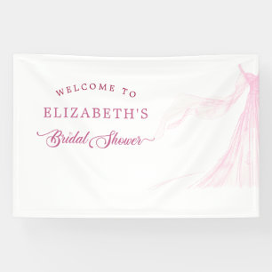 Elegant Soft Pink Bridal Dress Bridal Shower Banner