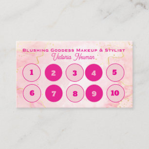 Elegant Soft Pink Marble Salon Customer Loyalty Card