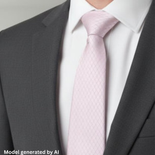 Elegant Soft Pink Silver Diamond Pattern Tie