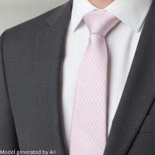 Elegant Soft Pink Silver Diamond Pattern Tie
