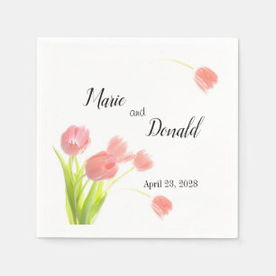 Elegant Soft Pink Tulips Napkin