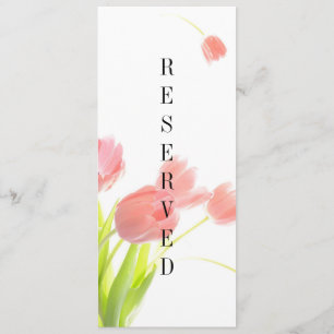 Elegant Soft Pink Tulips Reserved Sign Menu
