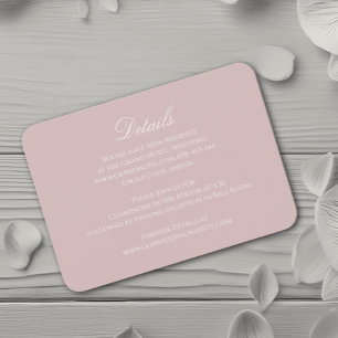 Elegant Soft Pink Wedding Information Card