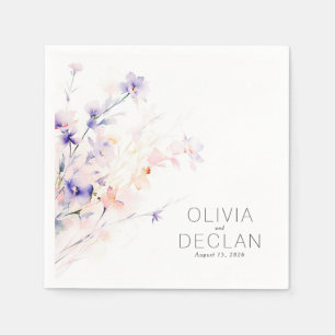 Elegant Soft Purple and Blush Flowers  Napkin