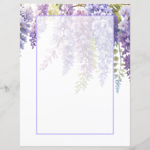 Elegant soft purple watercolor floral wisteria