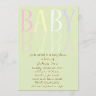 Elegant, Soft Reflection Baby Shower Invites