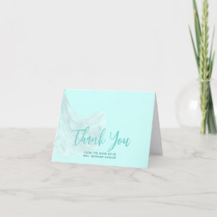 Elegant Soft Turquoise Wedding Dress Bridal Shower Thank You Card